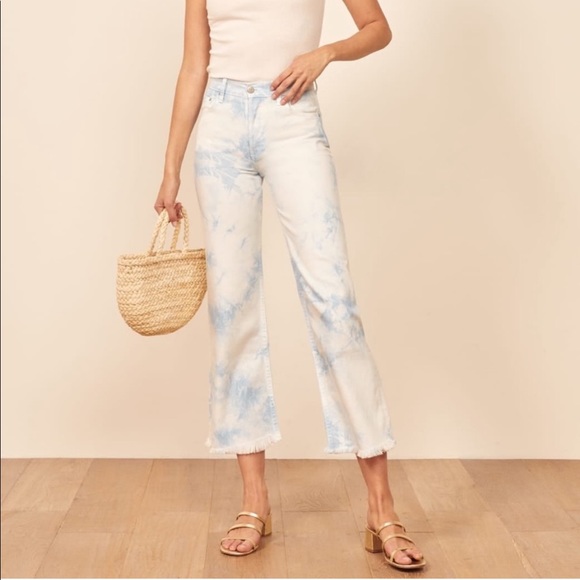 Reformation Denim - NWT Reformation Fawcett Tie Dye Jeans Raw Hem Crop